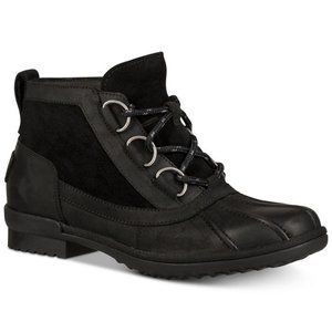 UGG Heather Waterproof Leather Boot in Black